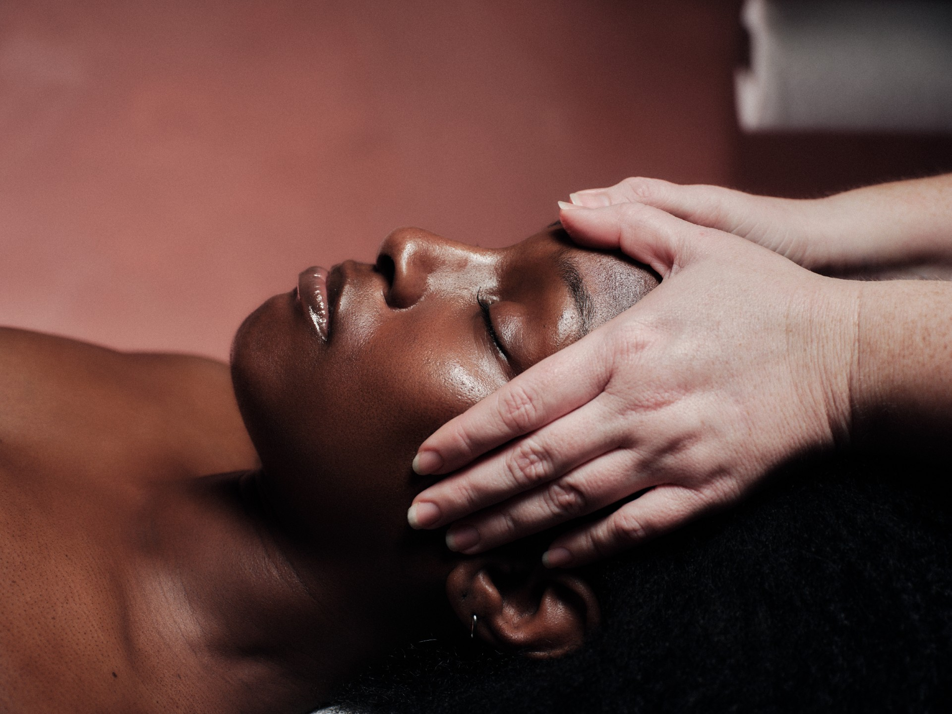 Facial massage treatment in the studio